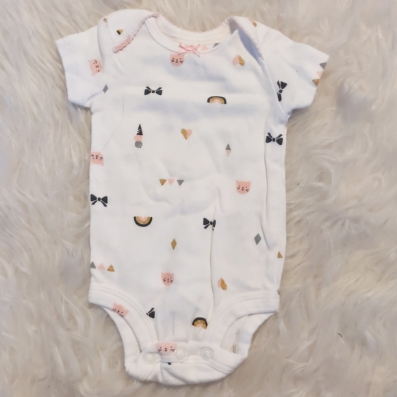 Carter's New Born Baby Girl Pink Cat Onsie Set (4) - Picture 6 of 13